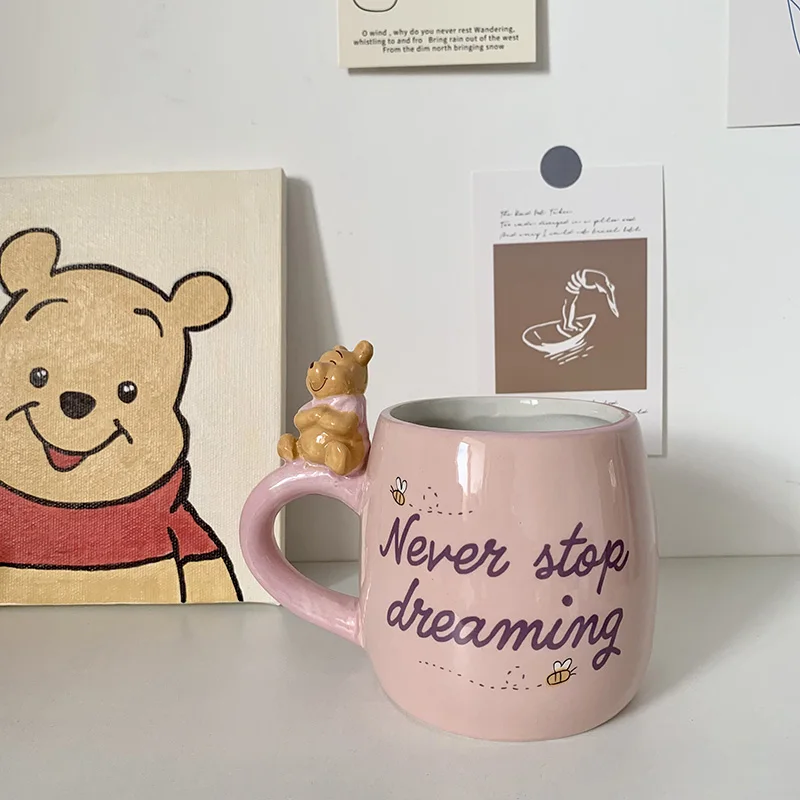 Disney Winnie the Pooh Honey Pot Cup Action Figure Toys Winnie Pooh Eeyore Ceramics Cup Cute Coffee Tea Mugs