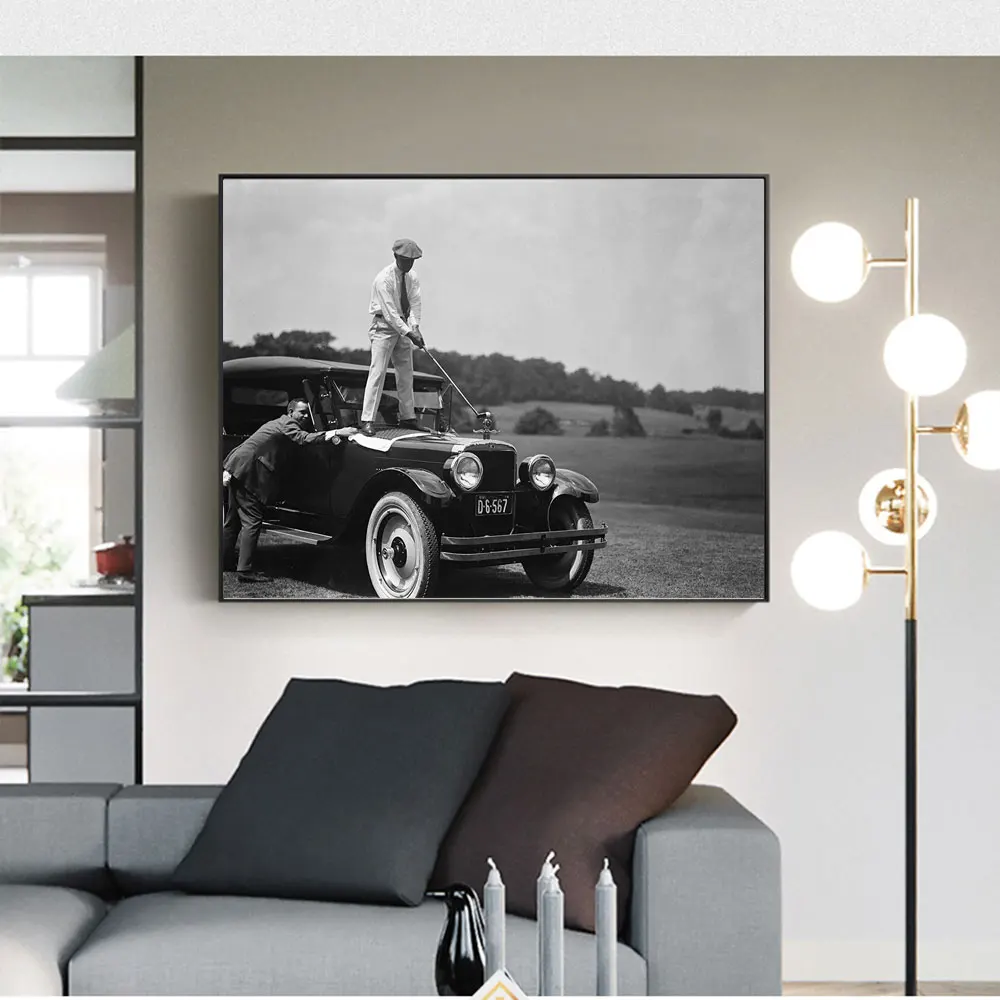 

Винтажный художественный постер и принты для гольфа, настенный холст, винтажная картина для автомобиля, спортивное художественное оформле...