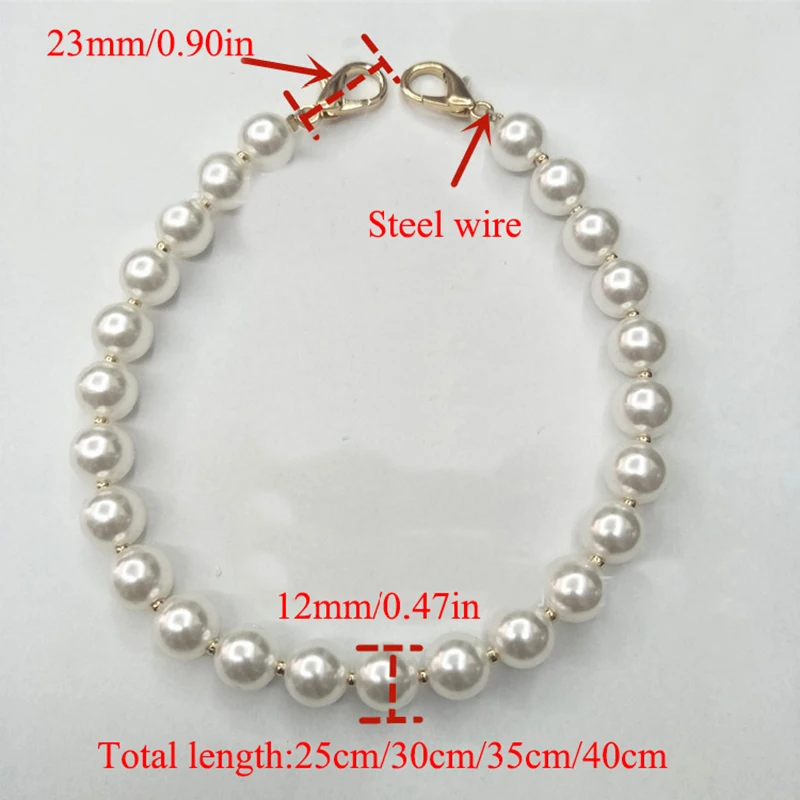 Pearl Beaded Short Bag Straps Short Shoulder Belt 2 Style Purse Handle Diy Chain Bag Accessories