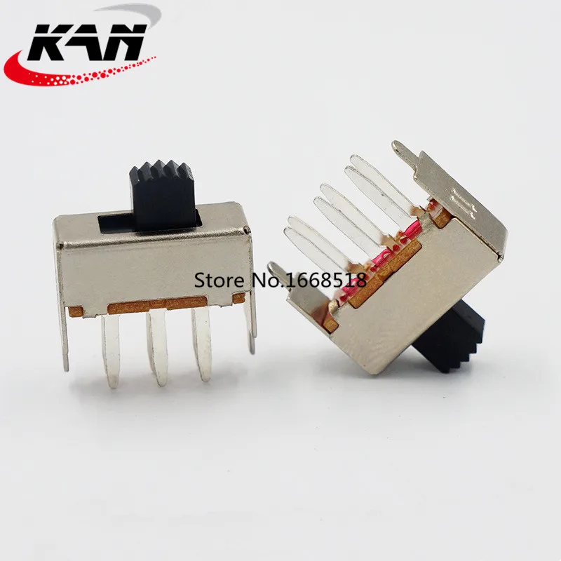 

50PCS SS-22F12 2P2T-G5/G9 Double pole double throw 2 position slide switch DIP 6 pin verticle type with 2 fixed pin