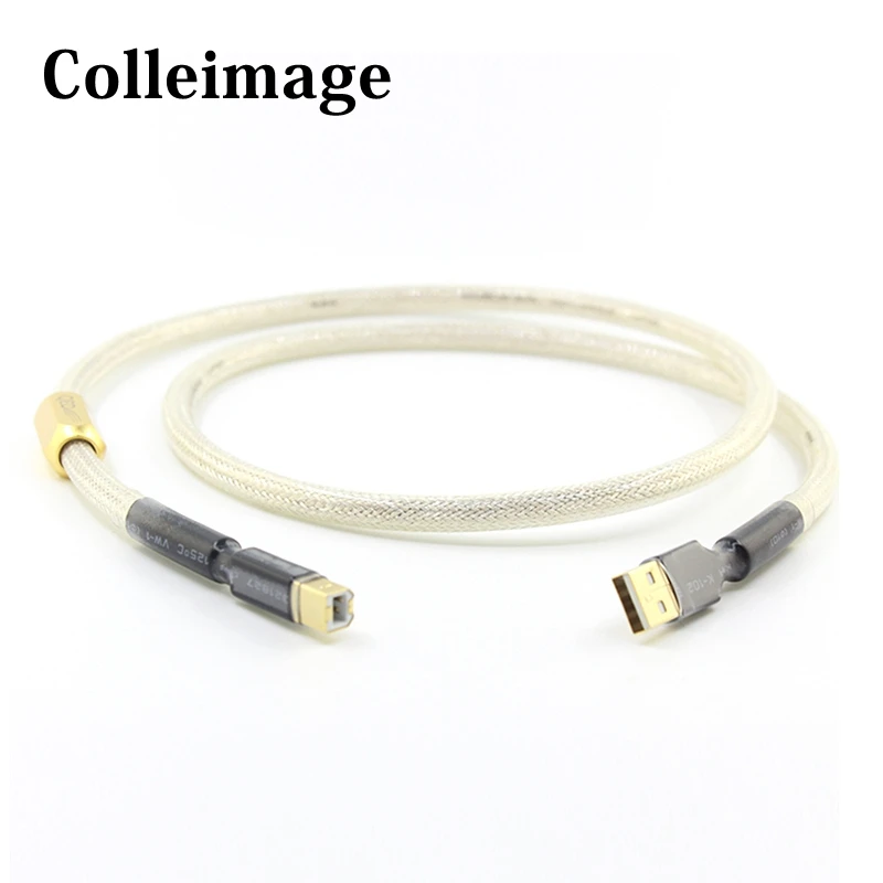 

Colleimage Free Shipping Hi-End Silver Plated USB Audio Cable Data USB Cable USB HIFI Cable A-B USB Cable