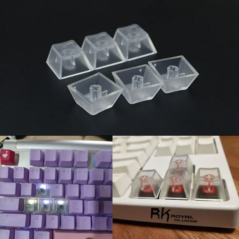 Transparent ABS Keycaps Mechanical keyboard Keycaps Matte Backlit Keycaps 10Pcs