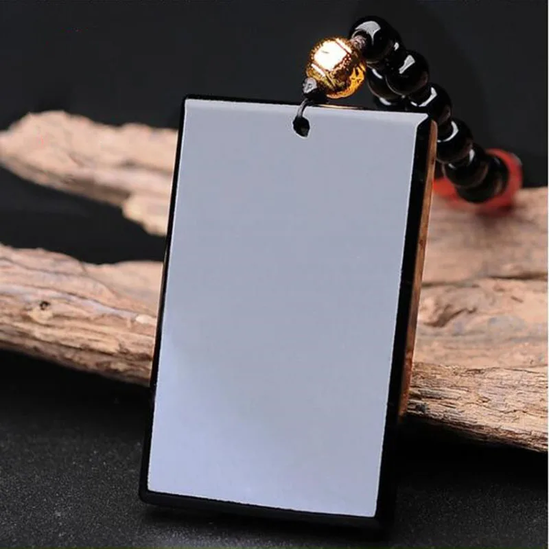 

Jade Necklae Natural Obsidian safety Necklace Pendant Men and Women Jewelry Fine Jewelry Ping'an Necklace Pendant Jewelry