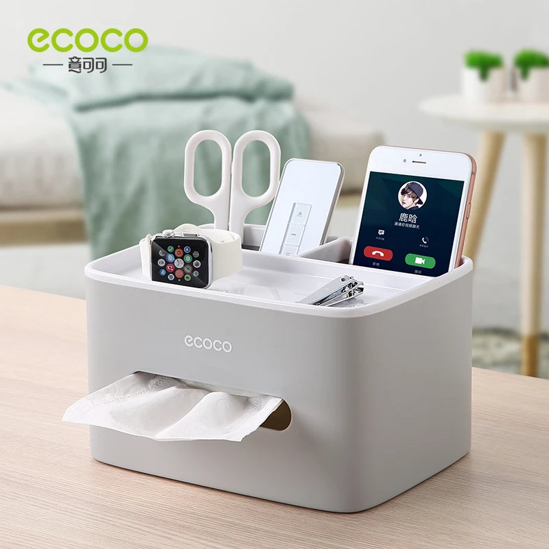 ECOCO Tissue Box Living Room Restaurant Simple Multi-Purpose Desktop Tissue Box Remote Control Glasses Mobile Phone Storage Box