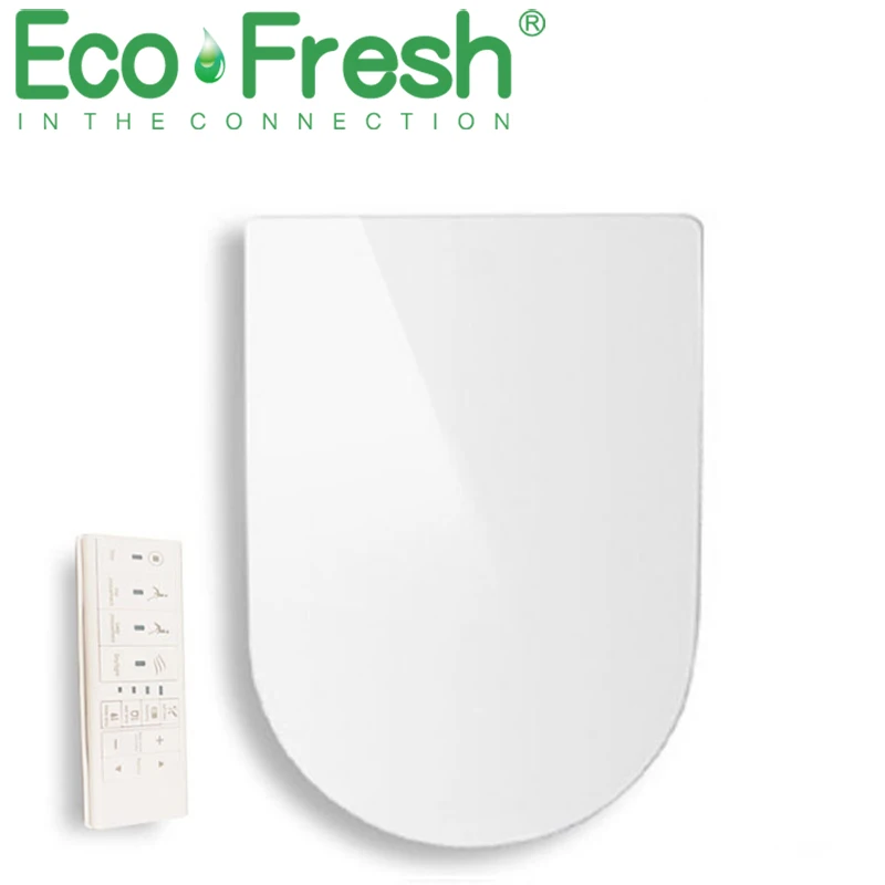 ecofresh design fino v v o assento sanitario inteligente em forma de u tampa de bide eletrico luz noturna pulverizador de tampa inteligente massagem limpa ao calor 01