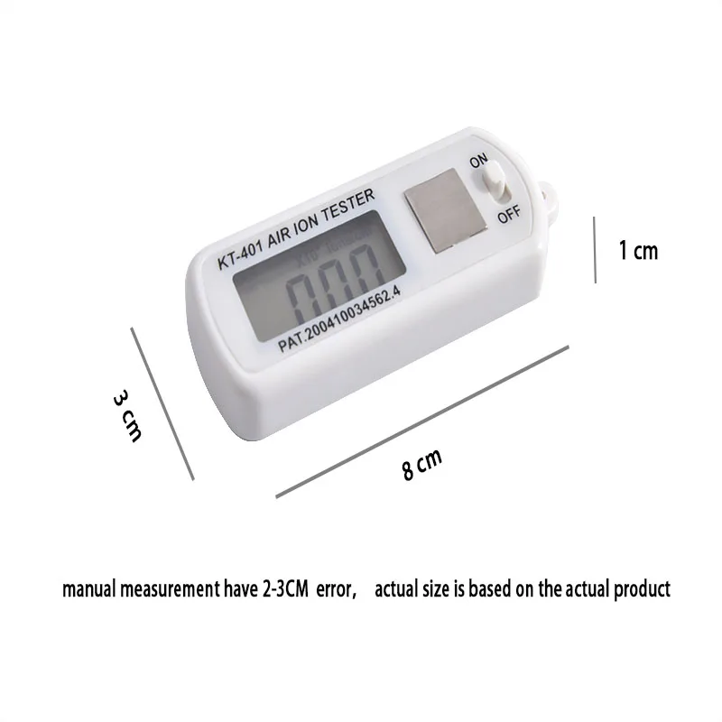 Imagem -04 - Household Íon Negativo Testador de Íons de ar Portátil Contador de Íons de ar Mini Medidor de 100001999 Milhões Ion Cm3 1.5v Venda Quente Kt401