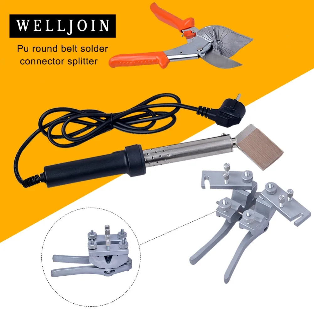 Tools for PU round belt welding machine welding clamp +scissor+solderong iron with coating butt welding