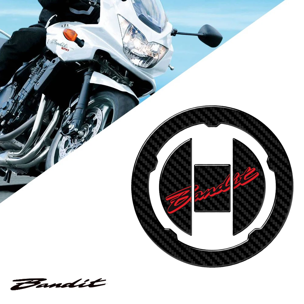 

For Bandit's Fuel Tank Cap Pad Sticker Motorcycle Fuel Tank Cap Decal 1250S 2007 2008 2009 3D Carbon Fiber Appearance