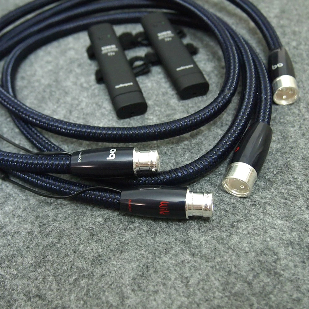 Wild Blue Yonder Silver XLR Male To XLR Female Balance Cable with 72V DBS Amplifier HIFI Audio Cables