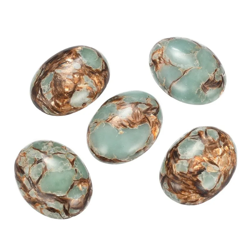 

10pcs Colorful Oval Natural Bronzite Aqua Terra Jasper Cabochons Dyed Flatback Gemstone Cabochon for Jewelry Making Handmade