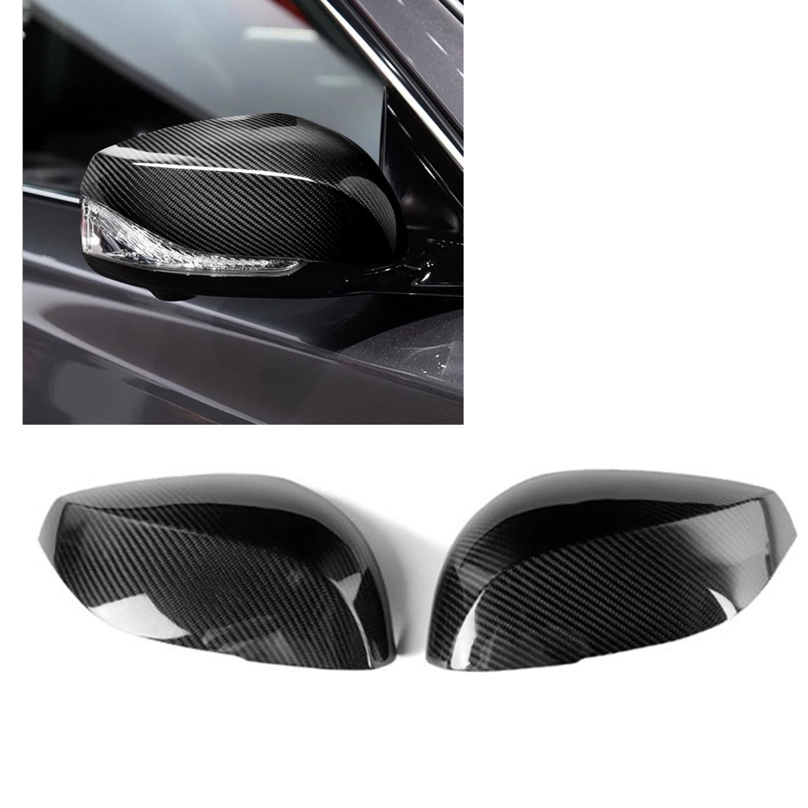 

Rear View Mirror Cover For INFINITI Q50 Q60 Q70 QX30 2014-2022 Exterior Door Side Real Carbon Fiber Rearview Cap Shell Add On