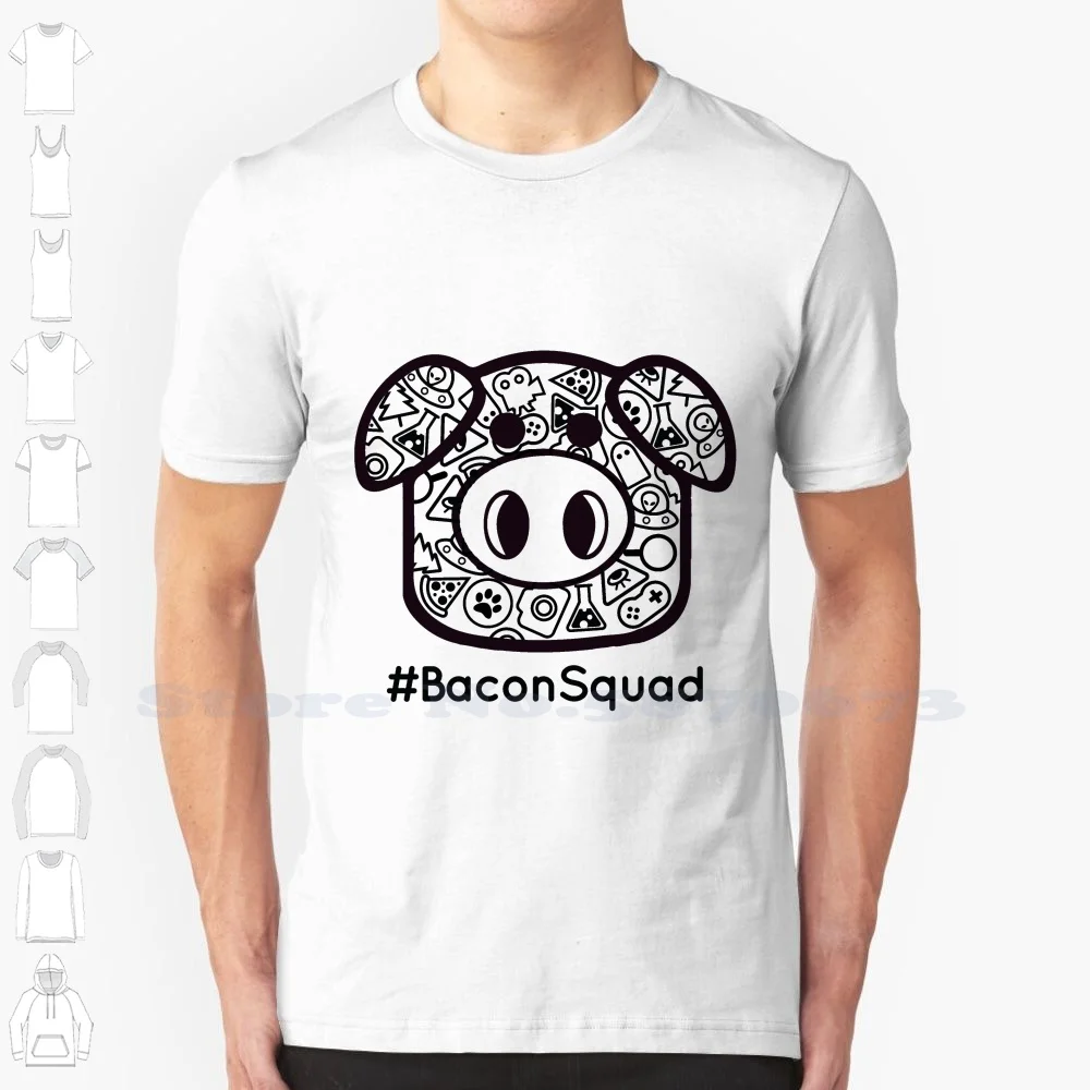 #Baconsquad Black 100% Cotton T-Shirt Bacon Squad Slapped Ham Pigs Piggy