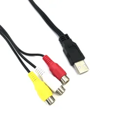 USB męski na 3RCA RGB żeński AV Audio wideo kompozytowy Adapter kablowy złącze konwertera komponentowy kabel RCA