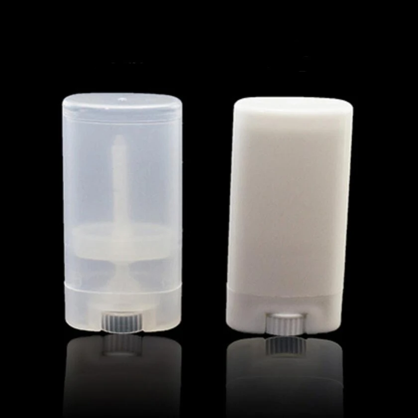 

500pcs 15ml Clear/White Deodorant Container Lotion Bar 15g Oval Twist Tube Round Lip Balm Tube