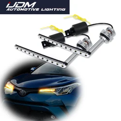 IJDM Switchback ámbar/blanco BAU15S PY21W tiras LED de flujo secuencial con resistencia para luces de señal de giro de Toyota C-HR de 2017-up/DRL