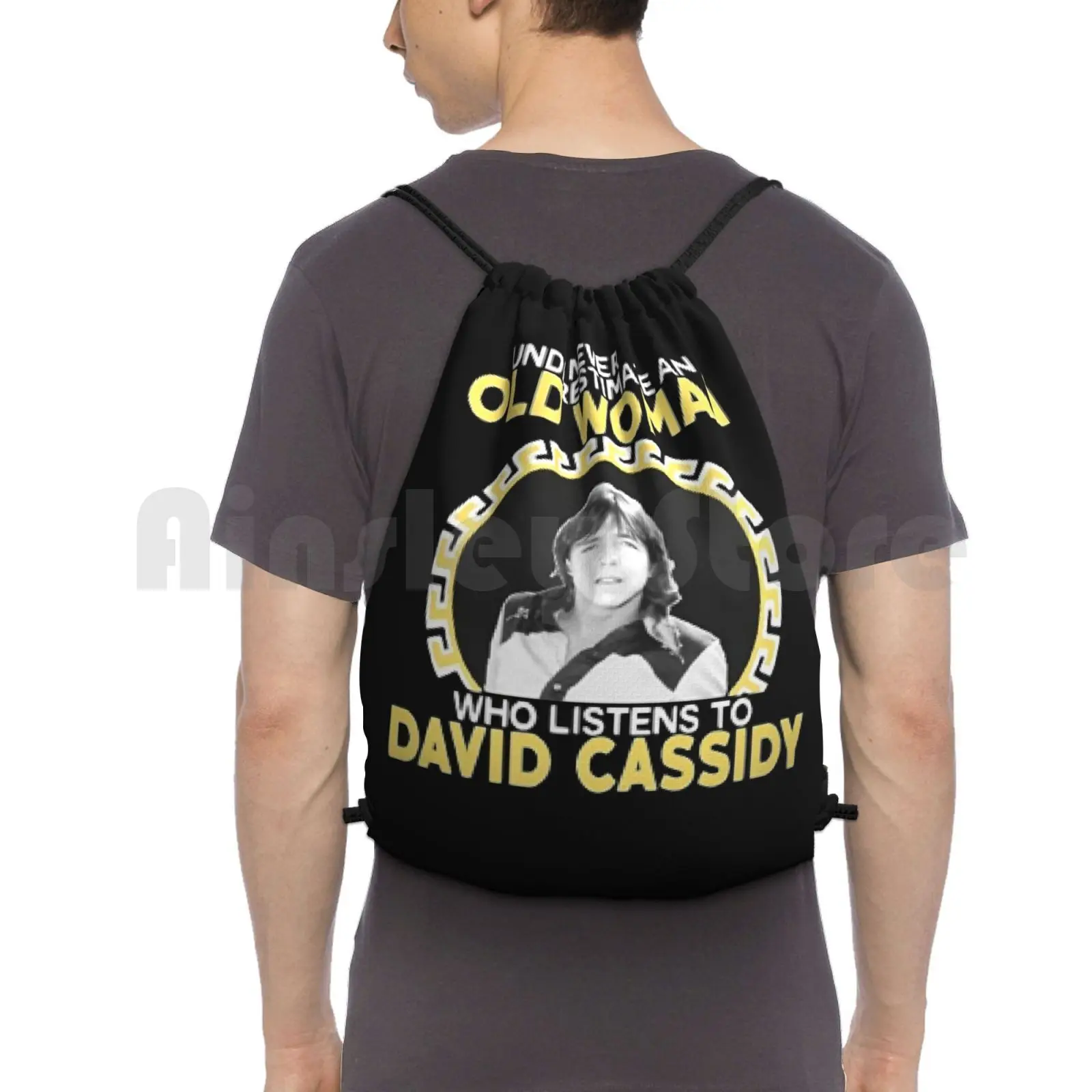 David Cassidy Hollywood Backpack Drawstring Bag Riding Climbing Gym Bag David Cassidy Singer Actor Actress Movie Film