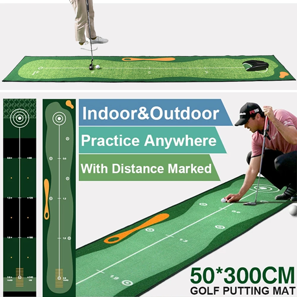 Indoor/Outdoor Golf hitting Carpet Mini Putting Ball Pad Practice Mat Washable Anti-Slip Practice Golf Putting Training Mat