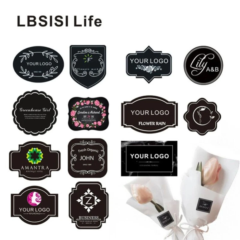 LBSISI Life-pegatinas personalizadas con logotipo impreso, etiquetas de papel impermeables, decoración de boda y Navidad, 1000 piezas