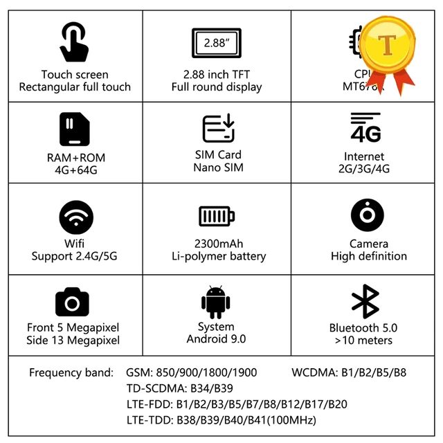 2021ベストセラー4グラムsimゲームをプレイ大画面スマート腕時計メンズ女性のandroid 9.0 ram 64グラムrom gps無線lan心拍スマートウォッチ  - AliExpress