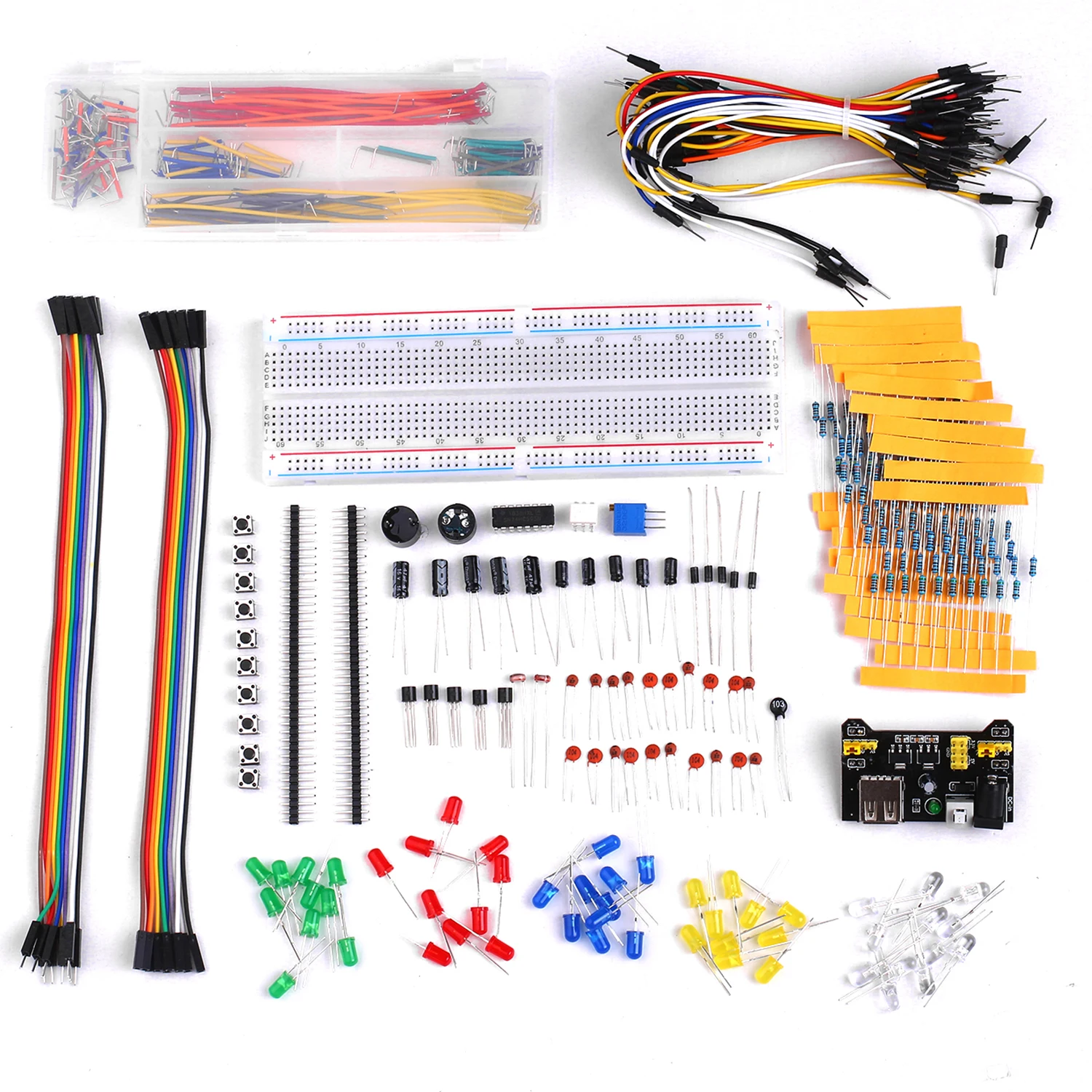 Kit Breadboard 830 Fori Con Componenti Elettronici Per Arduino E Raspberry Pi