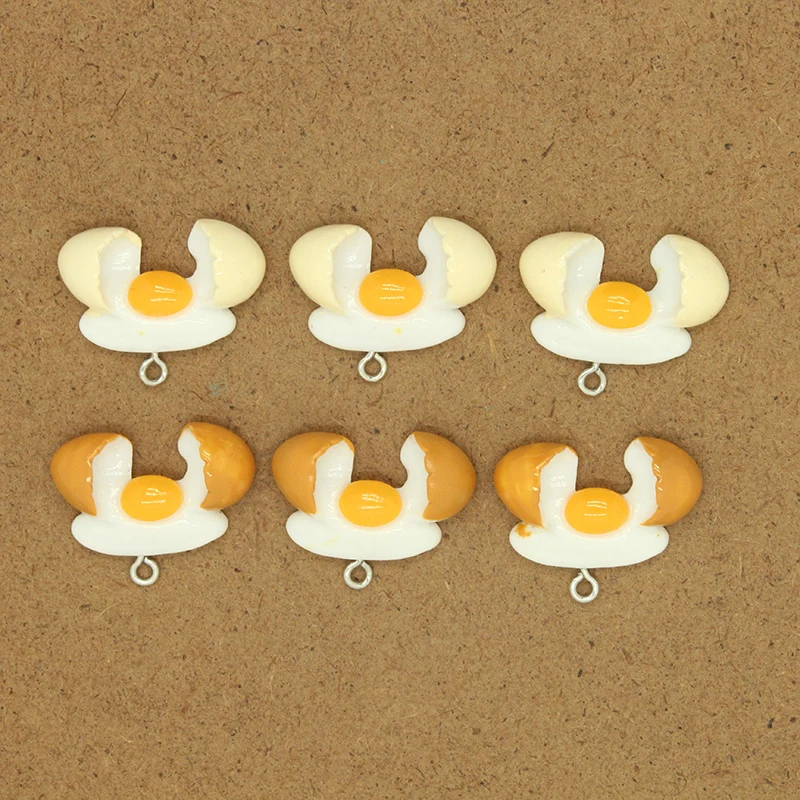 10pcs Resin Broken Chicken Duck Egg Charms Diy Creative Keychains Earring Pendants Accessory Cute Cartoon Food Jewelers Make