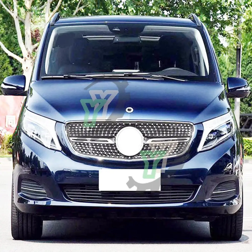 Diamond Style Front Grille Racing Bumper Grill Facelift For Mercedes Benz Vito V W447 V250 V300 V260 Modified Body Kit 2015-2020