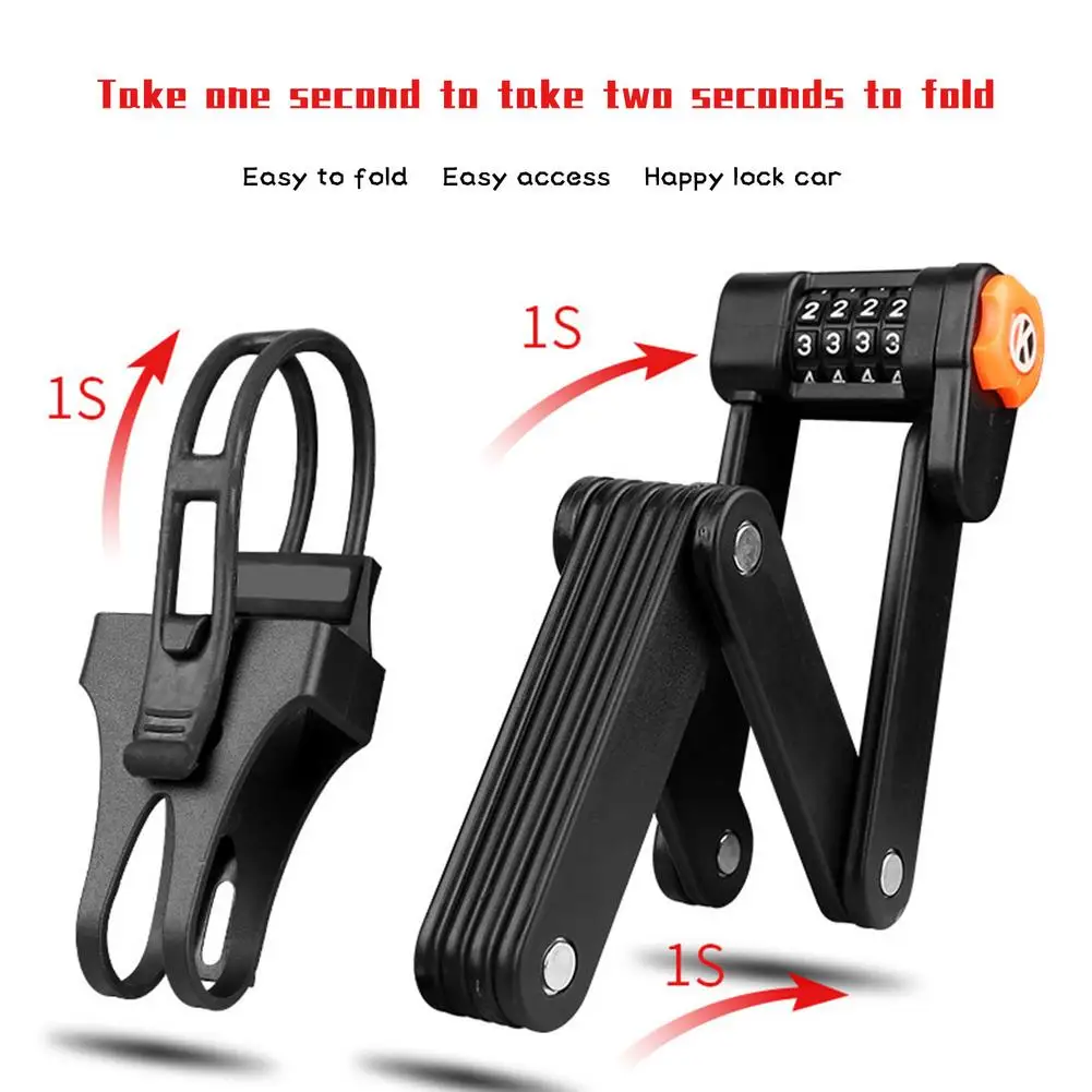 Foldable Bicycle Lock Anti Theft MTB Road Cycling Password Lock High Security Bike Chain Lock for Scooter E-Bike