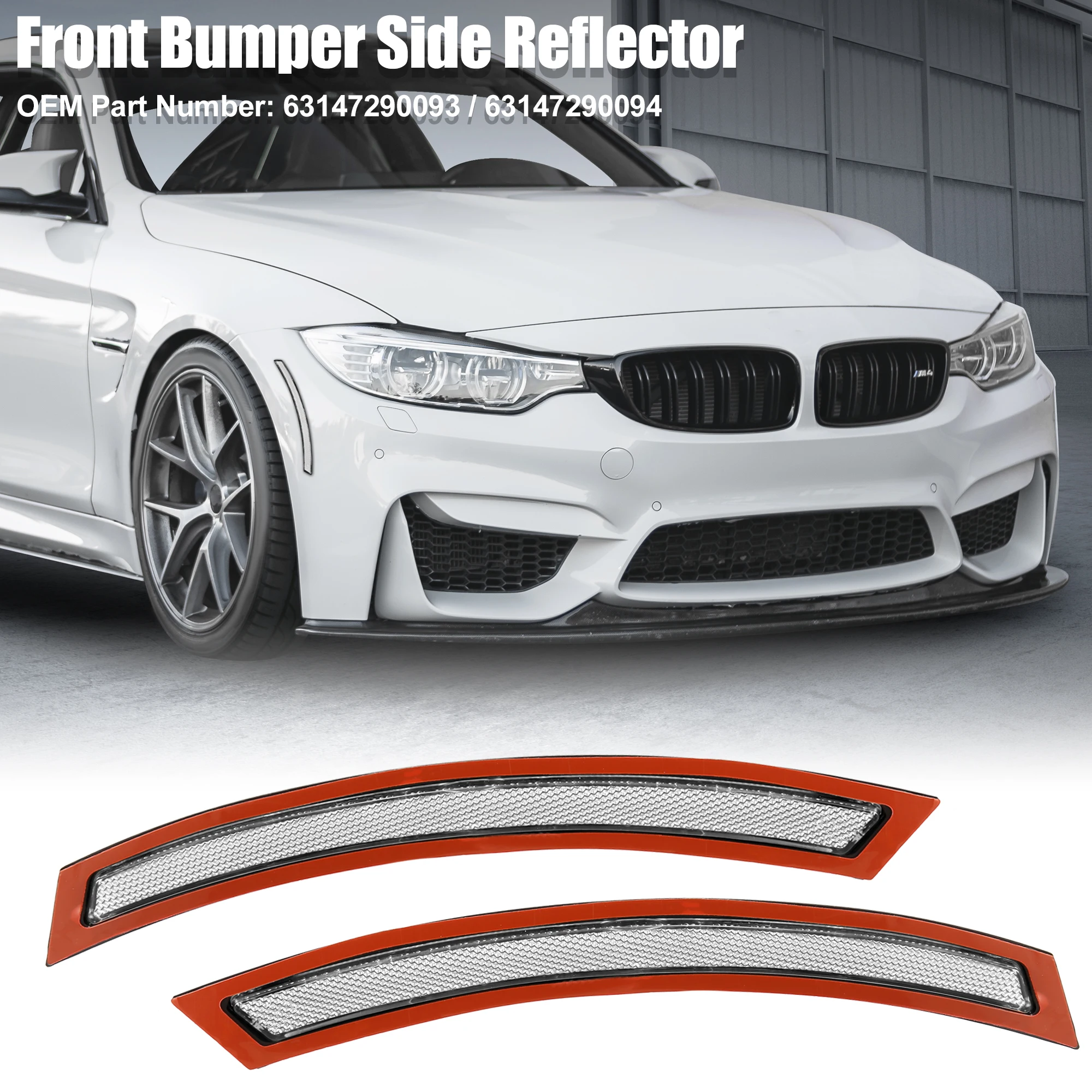 X Autohaux Pair Front Bumper Reflector Side Marker 63147290093 63147290094 For BMW F15 F85 X5 M 2014-2017 Replace