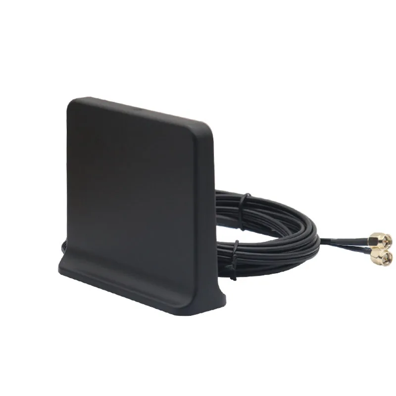 Factory price 5G+5G 2x2 MIMO High gain 12dBi 600~6000Mhz indoor omni 5G Antenna with 2 cables for communication