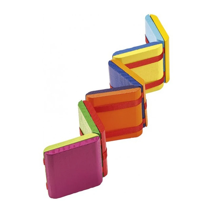 Flip Colorful Flap Wooden Ladder Blocks para Crianças, Fidget Toy, Ilusão Óptica, Dedo Descompressão Toy, Xmas Gifts