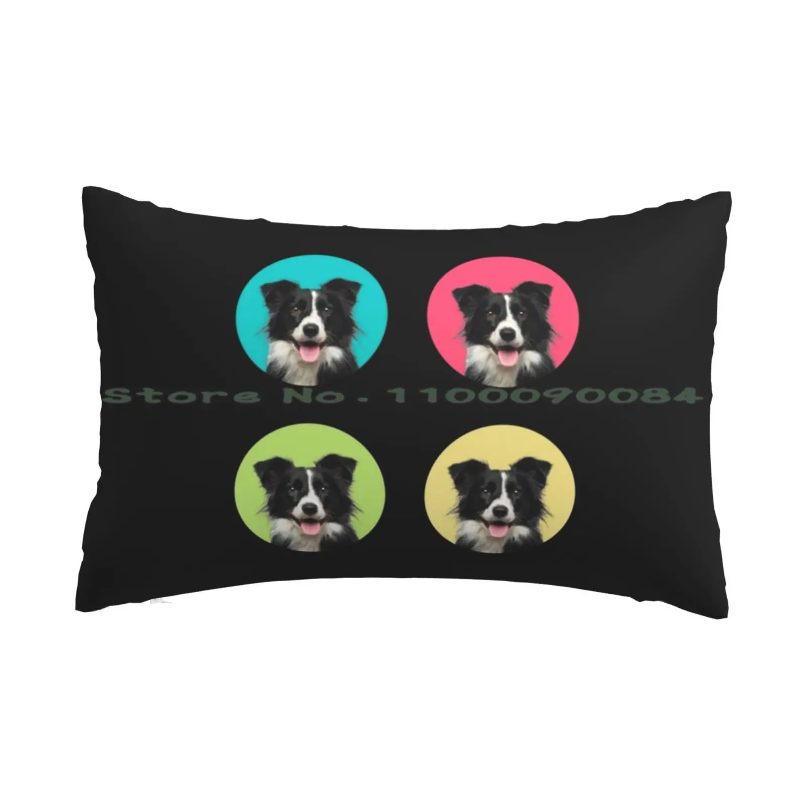 Cute Border Collie Dog Color Funny Border Collie Face Gift Pillow Case 20x30 50*75 Sofa Bedroom Jdm Japan Gazoo Racing Gr Yaris