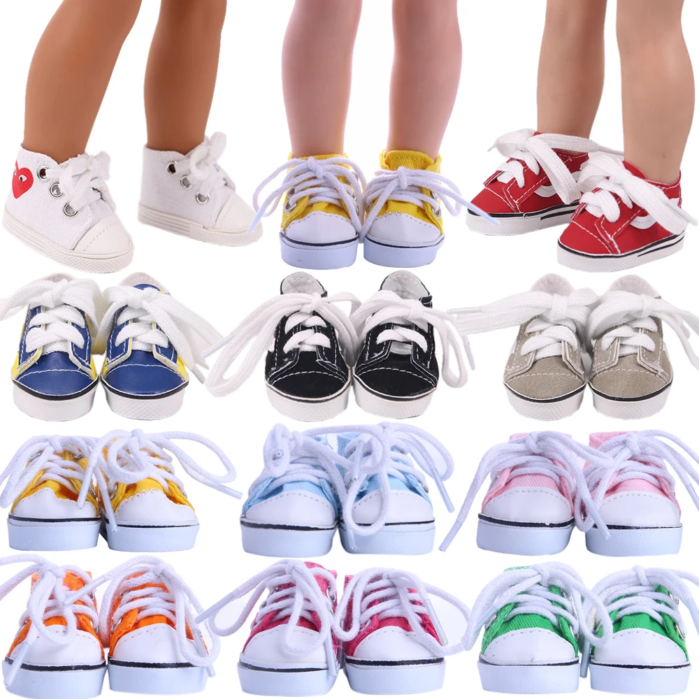 Doll Shoes 5 cm Length PU Canvas Shoes For 14.5 inch 32-34 Cm Paola Reina Doll Accessories 1/3Bjd 20 Cm Kpop Exo Star Doll Gifts