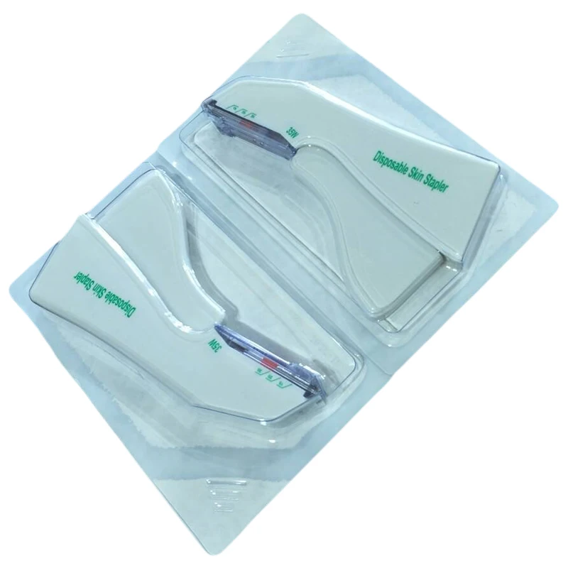 2Pcs Disposable ผ่าตัดทางการแพทย์35W ผิวเย็บศัลยกรรมพิเศษ Sterile สแตนเลสเล็บเย็บเย็บเครื่อง