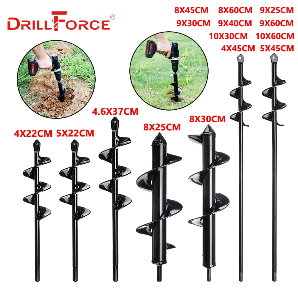 DRILLFORCE الأرض اوجير دوامة مثقاب الخشب زارع مثقاب ذو مقبض ساحة البستنة الفراش زراعة حفرة حفارة استبدال أدوات الحدائق