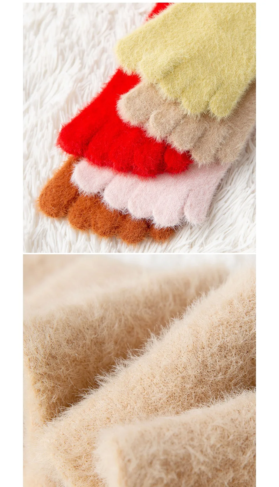 Frauen Mädchen dicke fünf Fingers ocken Winter warme bunte Korallen vlies flauschige Zehen socken weiche gemütliche Strumpfwaren weibliche Boden pantoffeln – Detail 6