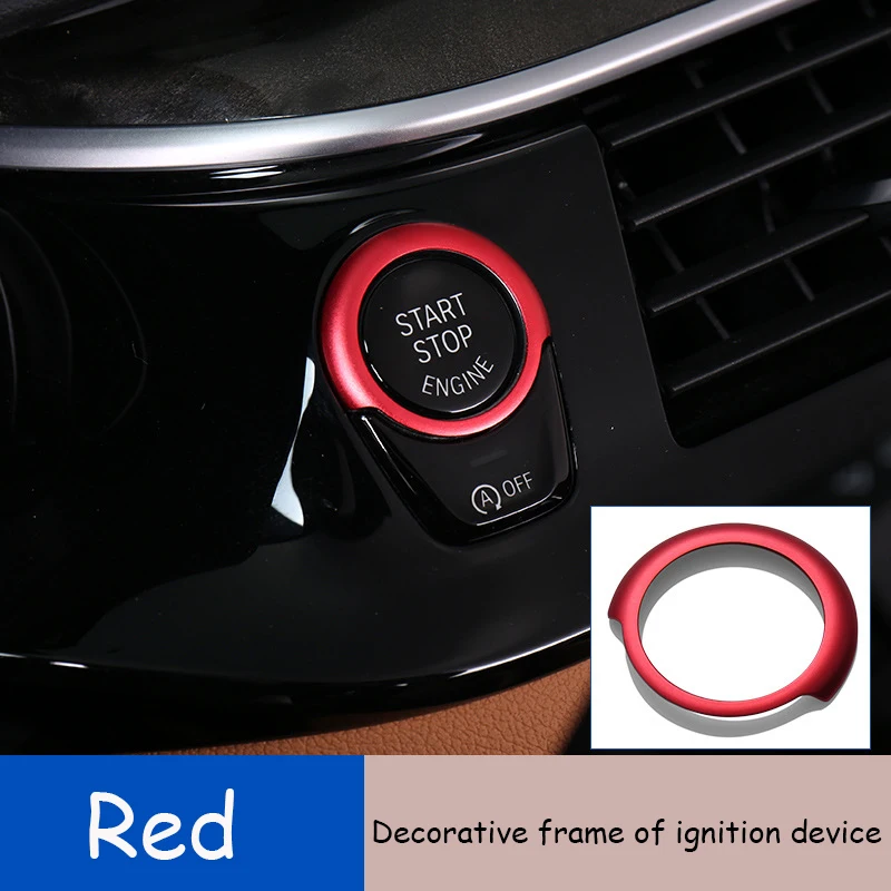 Aluminum Alloy Multimedia Buttons Covers Engine Start Stop Trim Decals For BMW G30 G32 X3 G01 X4 G02 2018 2019 2020 Accessories