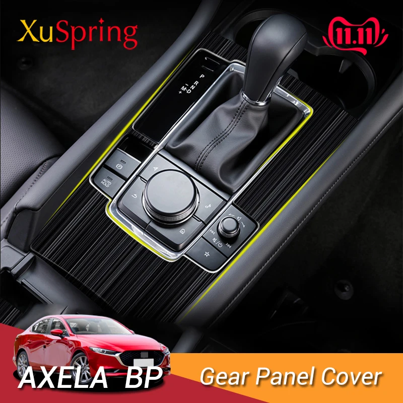 For Mazda3 Mazda 3 Axela 2019 2020 BP LHD Car Gear Shift Box Central Control Panel Cover Stickers Trim Strips Garnish Styling