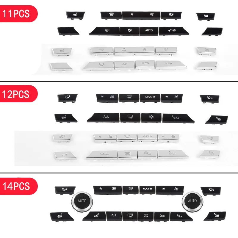 Ar Condicionado Interruptor de Controle AC Tampa de Substituição, Preto Prateado, BMW 5, Série 7, F10, F01, 10-16