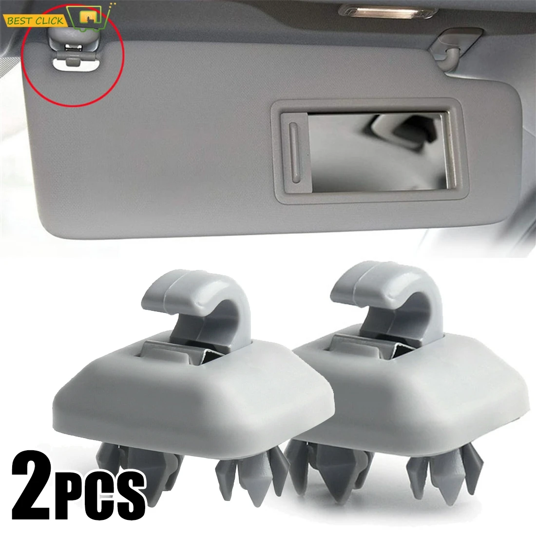 2Pcs For Audi A1 A3 A4 A5 Q3 Q5 S3 S4 S5 TT Allroad 8U0857562A Grey Interior Gray Sun Visor Clip Holder Hook Bracket Hanger