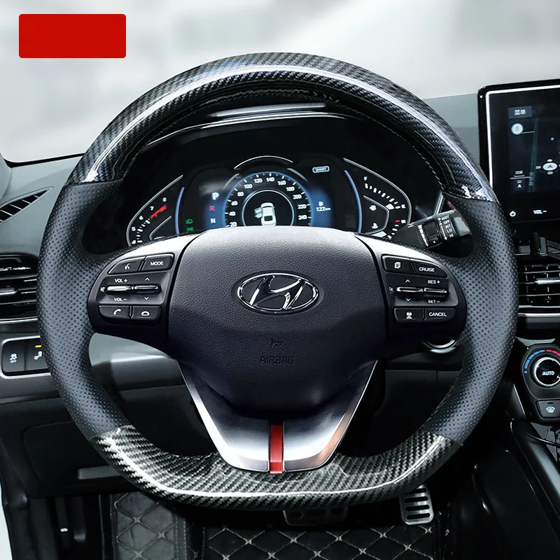 DIY hand-stitched steering wheel cover fit for Hyundai Elantra Mistra Ix35 Tucson Vrena Ix25 Lafesta