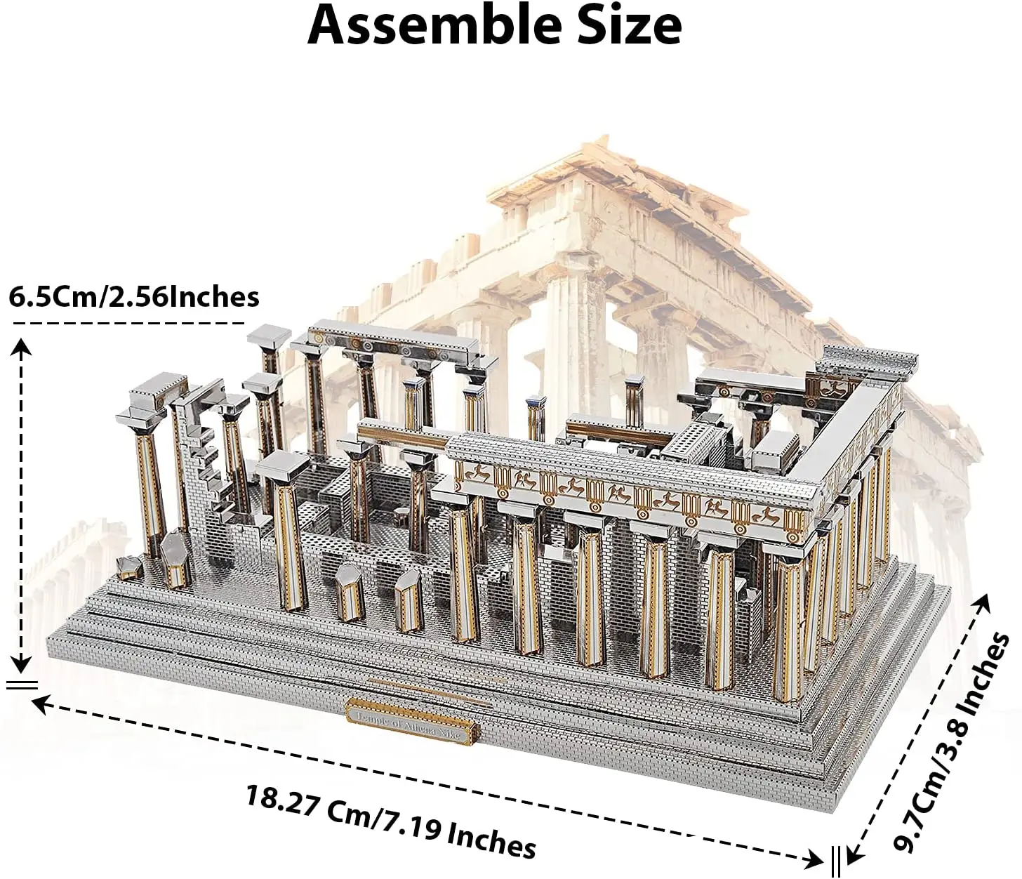 Microworld 3D Metal Puzzle Games Temple of Athena Modele budowlane Zestawy DIY Laser Cut Jigsaw Zabawki Prezenty świąteczne dla nastolatków Dorosły