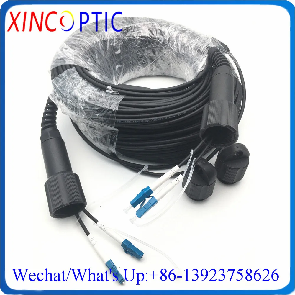 2C,OM3,3.0mm,50M,2Fiber Outdoor Waterproof OM3-150 OM3-300 2F PDLC FC FTTH DVI LC-LC Armored CPRI Fiber Optical Patch Cord Cable