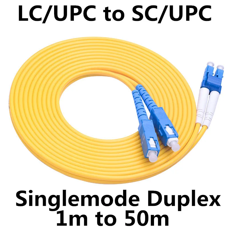 1pc Fiber Optic Patch Cord 9/125 SM Duplex LC/UPC to SC/UPC Fiber Optic Patch Cord Jumper Singlemode Duplex Cable 1m 2m 5m 10m