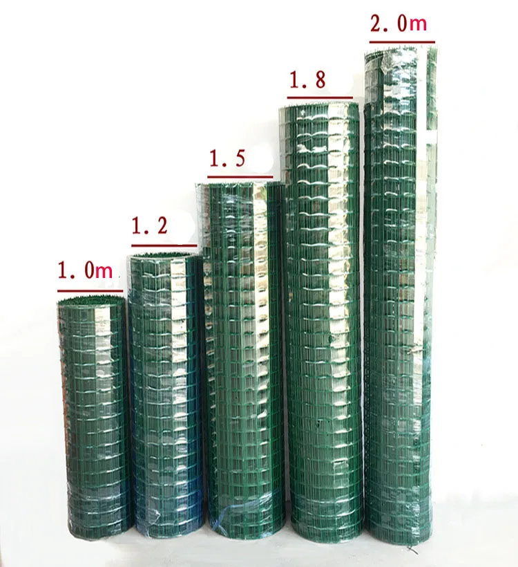 Miękkie łatwe do zainstalowania mierniki rolowane mały otwór żelazne spawany drut powlekane ogrodzenie z pcw ogrodowe szklarnie warzywne na zewnątrz