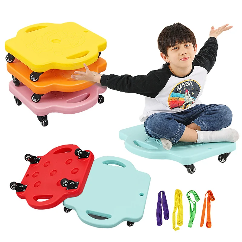 Montessori Sensory Integration Children Toys Mute Four-Wheeled Scooter Balance Training Outdoor Sports Teaching Aid Sensory Toys