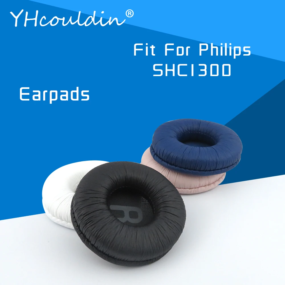 Earpads For Philips SHC1300 Headphone Accessaries Replacement Ear Cushions Wrinkled Leather Material