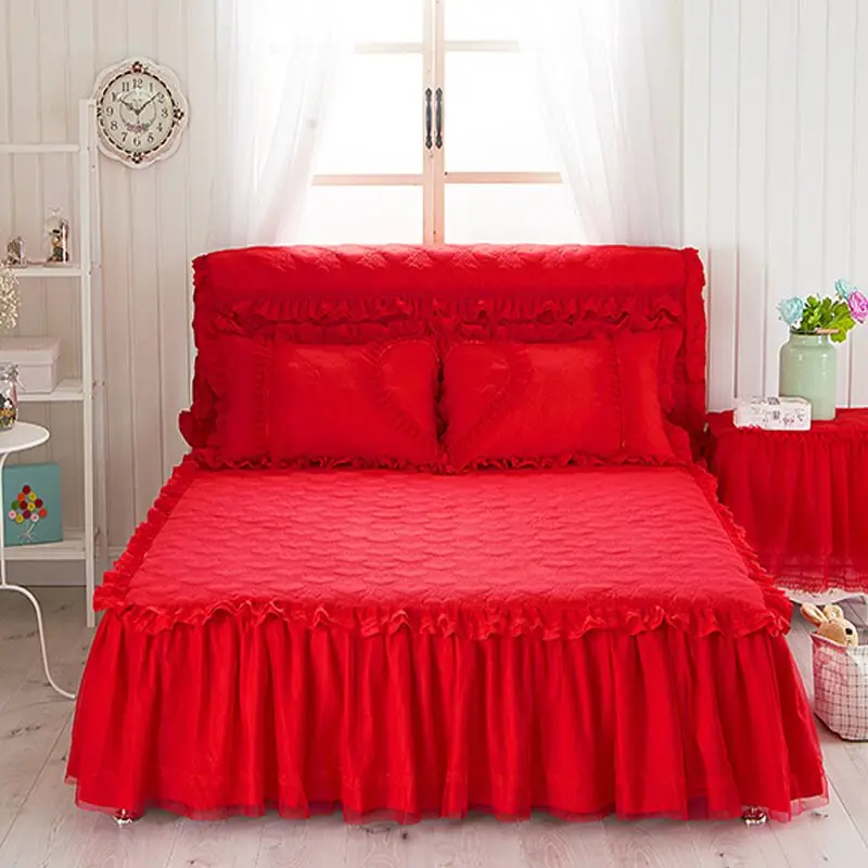 Thick Lace Bed Cover, Single Piece, Cotton, Korean Simmons, Non-Slip, Protective Cover, 1.5m, 2.0M