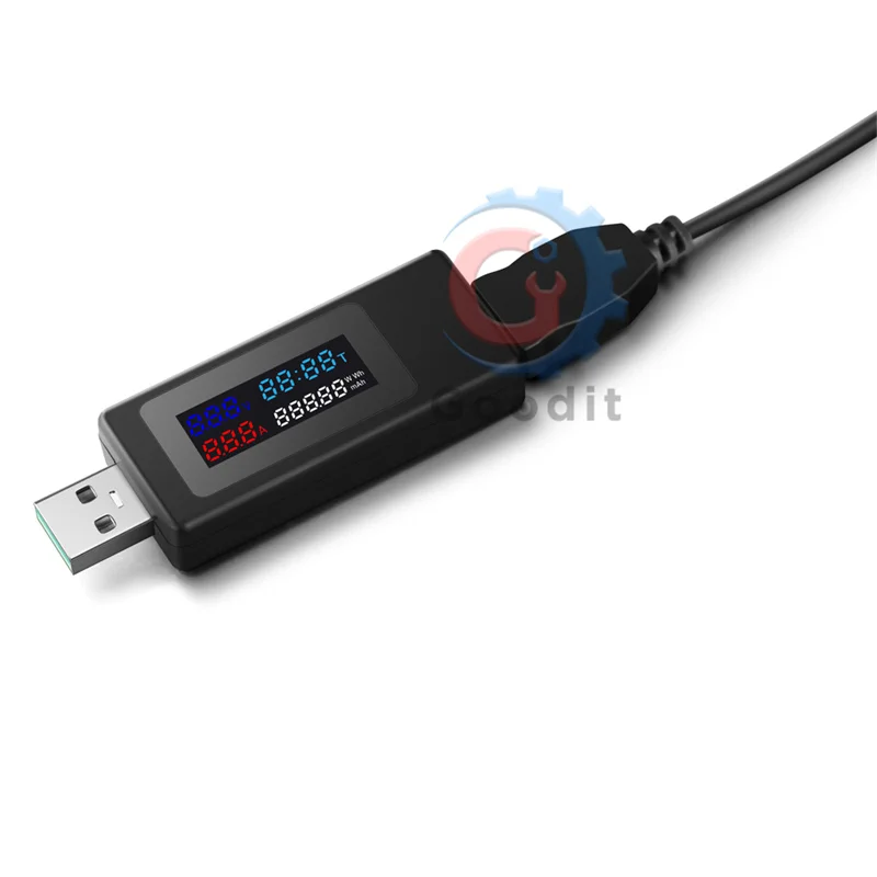 DC4-30V USB Tester Misuratore di potenza CC Voltmetro digitale Display del tempo Rilevatore di tensione corrente della banca di potere