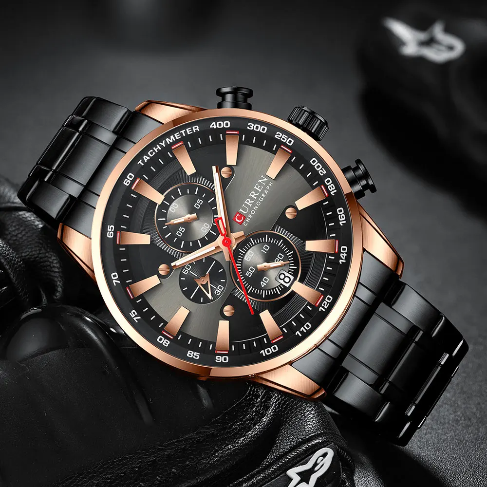 CURREN Neue Herren Uhren Quarz Business Wasserdichte Uhr Mann Uhren Top Marke Luxus Armbanduhr Männer Chronograph Reloj Hombre – Detail 23