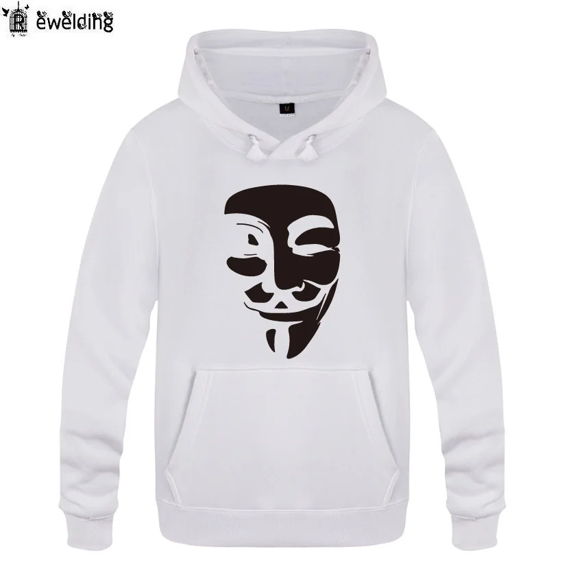 Mens Hoodies V for Vendetta Print Hoodie Men Fleece Long Sleeve Man's Sweatshirt Skate Pullover Oversized Coat Moleton Masculino